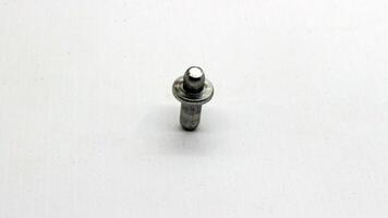 Close up of shelf hinges isolated photo