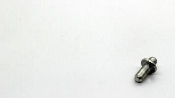Close up of shelf hinges isolated photo