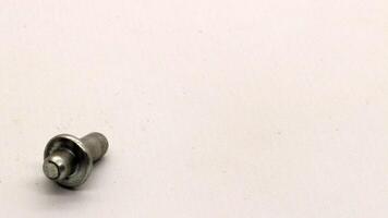 Close up of shelf hinges isolated photo