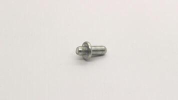 Close up of shelf hinges isolated photo