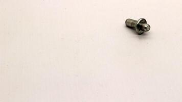 Close up of shelf hinges isolated photo