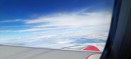 The view outside the plane from the window photo