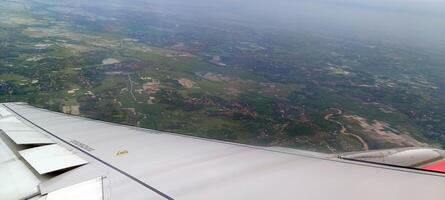 The view outside the plane if you look from the window photo