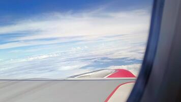 The view outside the plane from the window photo