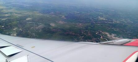 The view outside the plane if you look from the window photo
