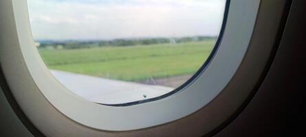 The view outside the plane if you look from the window photo