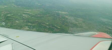 The view outside the plane if you look from the window photo