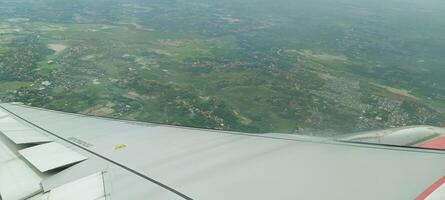 The view outside the plane if you look from the window photo