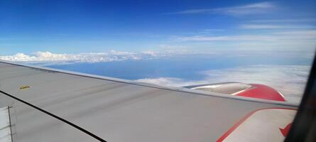The view outside the plane from the window photo
