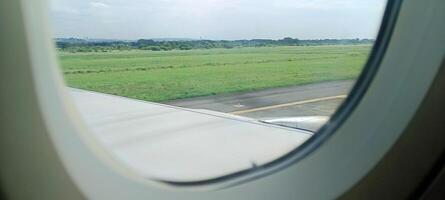 The view outside the plane if you look from the window photo