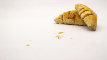 Chocolate pastry cake with a triangular shape photo