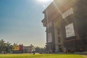 The Simpang Lima Gumul monument in Kediri. captured on a clear day. This iconic architectural landmark is a popular tourist attraction and a symbol of the city, Indonesia, 27 July 2024. photo