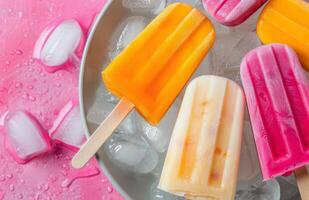 Colorful Popsicles On Ice photo