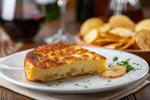 Spanish Omelet With Fried Potatoes photo