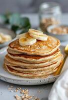 Stack of Banana Pancakes photo