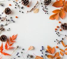 Autumn Leaf and Pinecone Border photo