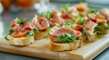 Prosciutto and Tomato Bruschetta Appetizers photo