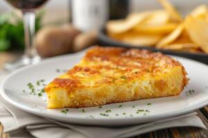 Spanish Omelet With Fried Potatoes photo