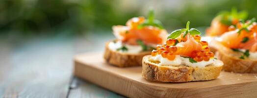 Smoked Salmon Canapes With Capers and Herbs photo
