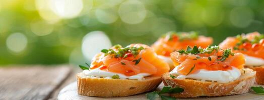 Smoked Salmon Canapes With Capers and Herbs photo