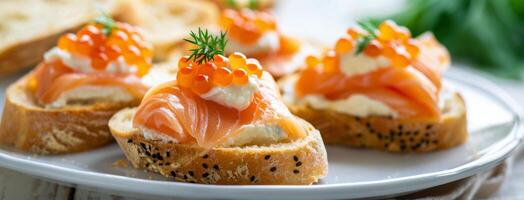 Smoked Salmon Crostini With Cream Cheese and Dill photo