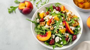 Peach, Cherry, and Feta Salad photo