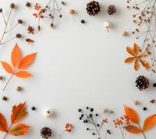 Autumn Leaf and Pinecone Border photo