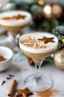 Gingerbread Martini Cocktail With Cinnamon Garnish photo