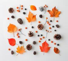 Autumnal Fruit and Pinecone Border photo