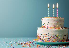 Birthday Cake With Candles photo