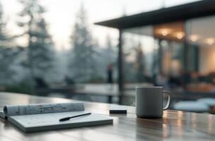 Morning Coffee and Blueprints photo