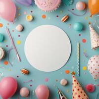 White Circle On Pink Party Background photo