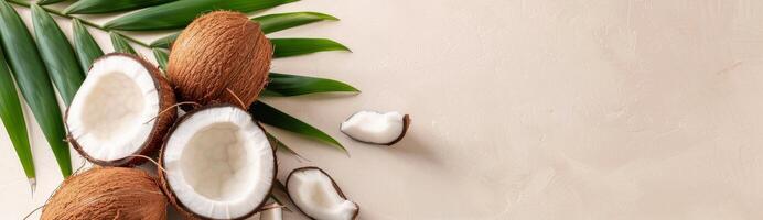 Coconut and Palm Leaf Still Life photo