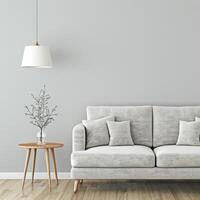 Minimalist Living Room With White Sofa photo