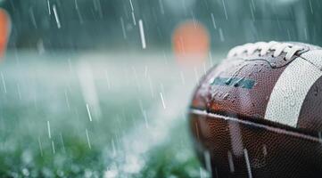 Wet Football In Rain photo