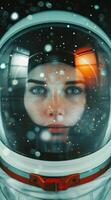Woman Gazing Through Space Helmet photo