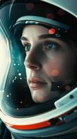 Woman Gazing Through Space Helmet photo