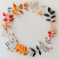 Autumn Leaves and Berries Frame photo