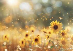 Sunlit Sunflower Field photo