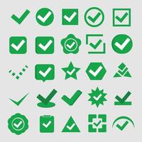 collection of check mark icons with modern shapes vector