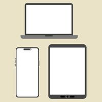 smartphone, laptop and tablet frame mockup templates vector