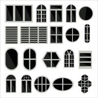 collection of windows with different shapes vector