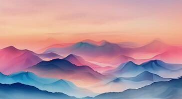 Colorful Mountains at Sunset photo