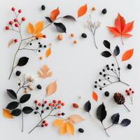 Autumn Leaves and Berries Frame photo