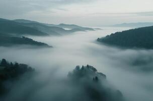 Morning Fog Over Hills photo