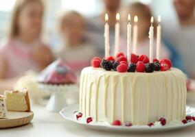 Birthday Cake With Candles photo