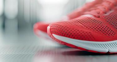 Red Running Shoe Close-Up photo