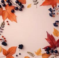 Autumn Branch With Berries and Leaves photo