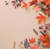 Autumn Branch With Berries and Leaves photo