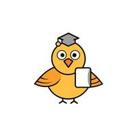 Chickadee bird learns icon vector